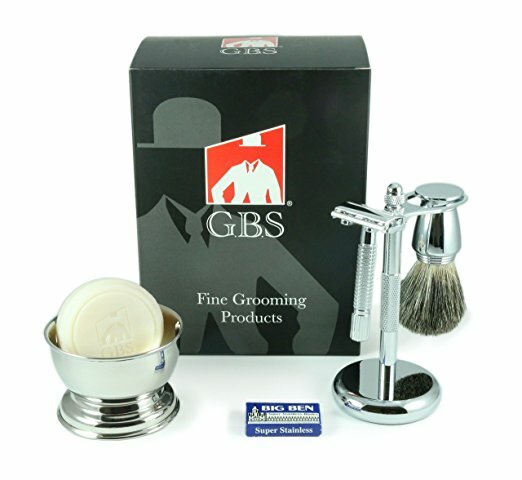 GBS Premium Men's Wet Shaving Kit - Butterfly DE Safety Razor
