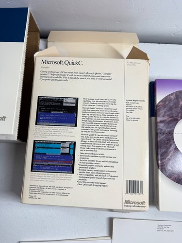 Microsoft QuickC Compiler Box, Manual, inserts & 5.25" floppy discs version 2.5 - Picture 5 of 9