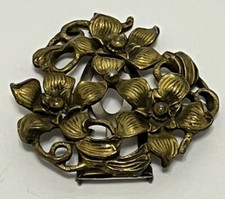 BEAUTIFUL VINTAGE GOLD TONE SHOE Fur Scarf Clip