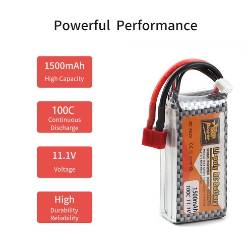 4x 3S 1500mAh 11.1V ZOP Power LiPo Battery 100C T Plug for RC Car Boat Airplane - Bild 2 von 7