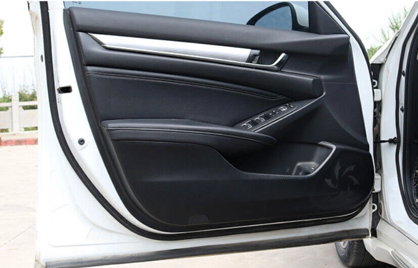 For Honda Accord 2018-22 Carbon Fiber Side Door Bottom Anti Kick Trim Cover 4PCS Foto 3 de 4