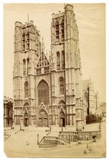 ARCHITECTURAL VIEW, CATHEDRAL TOWERS. UNMOUNTED ALBUMEN.