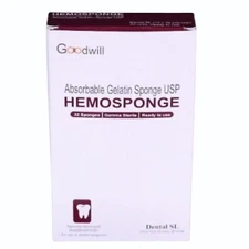 New HemoSponge Dental Absorbable Gelatin USP Sterile 32 Sponge 10x10x10mm