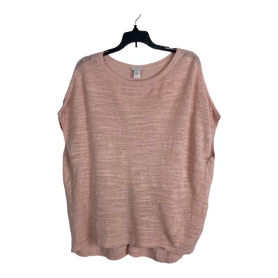 Purejill J Jill  Womens Sweater Shirt Adult Size Large Pink Sleeveless Norm Core