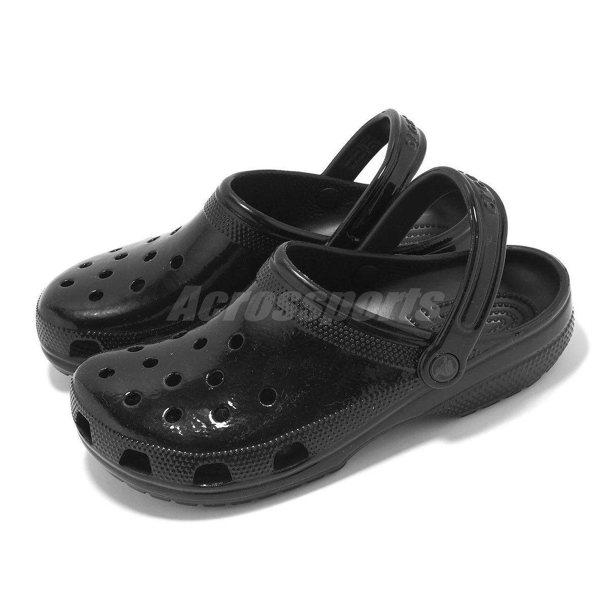 Crocs Classic High Shine Clog Black Men Unisex Caual Slip On Crocs Classic High Shine Clog Black Men Unisex Caual Slip On
