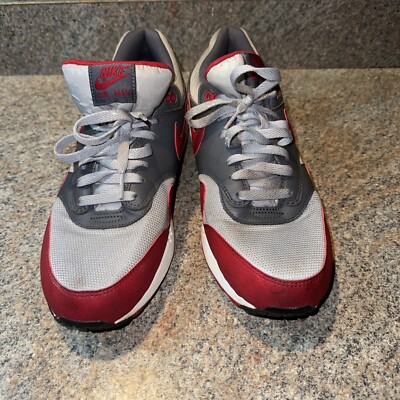 Nike Air Max 1 Essential Gym Red Grey White Mens Size 13 537383-062