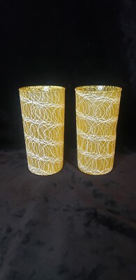 Vintage Pair of Yellow And White Spaghetti String Glasses