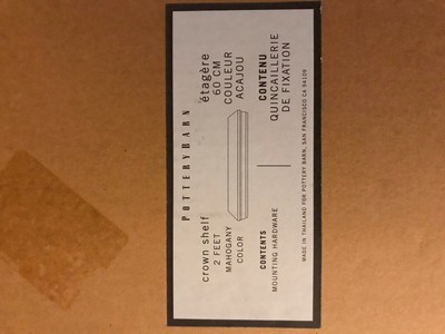 New In Box Pottery Barn Mahogany Crown Shelf Moulding 4 Feet Long