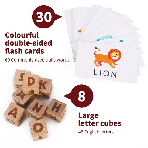 SOKA Wooden Spelling Game, Learning Matching Letter Memory Games for Children 3+ - Picture 6 of 8