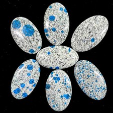 7 Pcs Natural K2 Jasper 46-51mm Loose Ink Splash Pattern Cabochon Gemstones Lot 