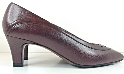 Life Stride Soft System New Burgundy Women s Pump Mid Heel Flex Sz 7 AA BNWOB