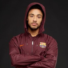 Nike Vintage Rare FCB Windrunner Jacket Glanz Nylon Barcelona Maroon S