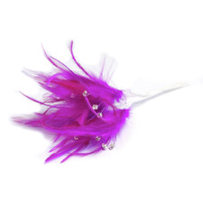 Diamante Feathers Corsage, Fascinator 10cm Wire Stem Bridal Hair Hat