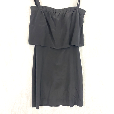 madewell black silk dress Madewell People Of 2morrow Neda Black Slip Dress With Gold Metallic Detail - Noir