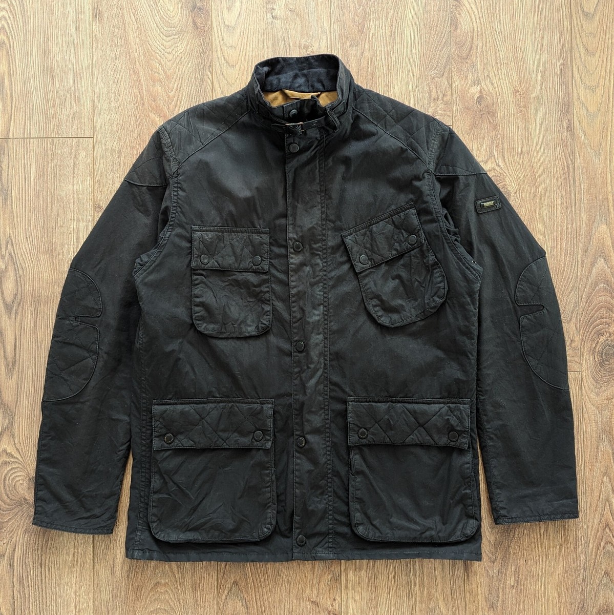 Barbour Selkirk Wax Jacket Black Size L Waxed Cotton England Style Barbour Selkirk Wax Jacket Black Size L Waxed Cotton England Style