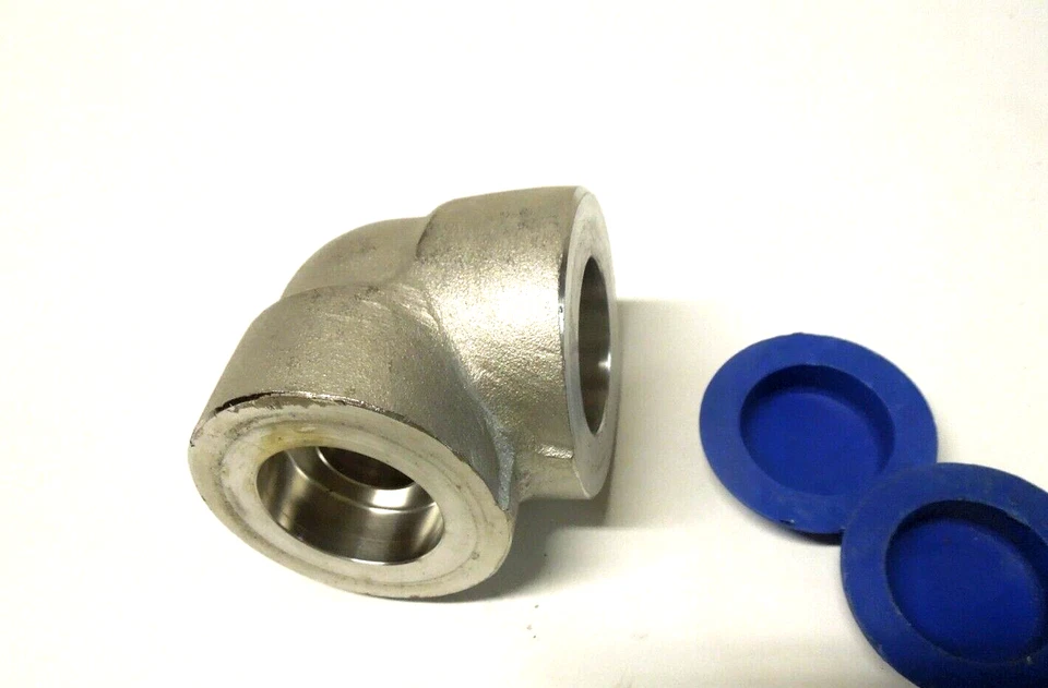 1" 6000 (6M) Socket Weld (SW) 90° Elbow Forged F316L Stainless Steel NEW SURPLUS - Image 2 of 4