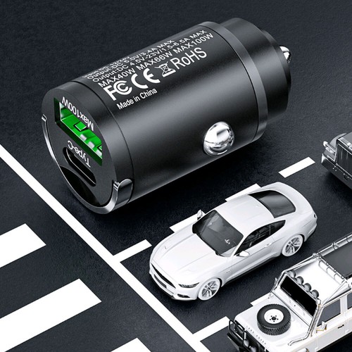 100W USB Phone Charger Type C QC3.0 Black Fast Charging Car Interior Accessories - Photo 12 sur 15