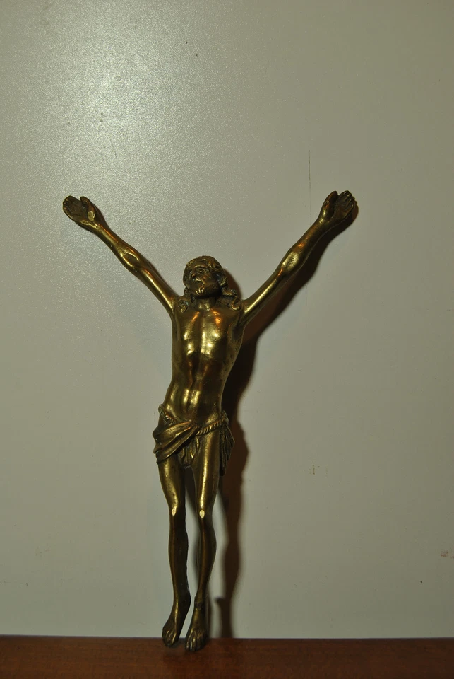 Crucifix Antique Bronze Sculpture Statue Old Jesus Christ - image 2 of 4