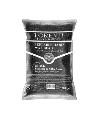 Lorenti Black Hard Wax Beads 1000 g | Painless Hair Removal Wax of Full Body