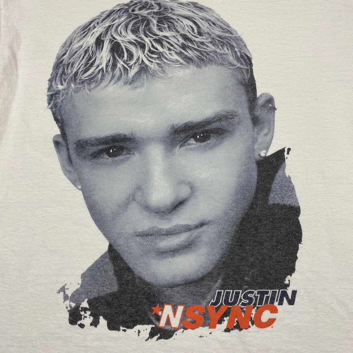 Vintage NSYNC Justin Timberlake graphic band t shirt white M 90s rap pop music