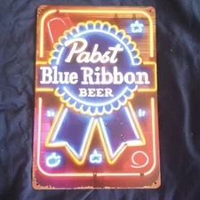 8"X 12" Metal Sign Man Cave Wall Art Oil Garage Bar Gas Station Blue Ribbon Beer