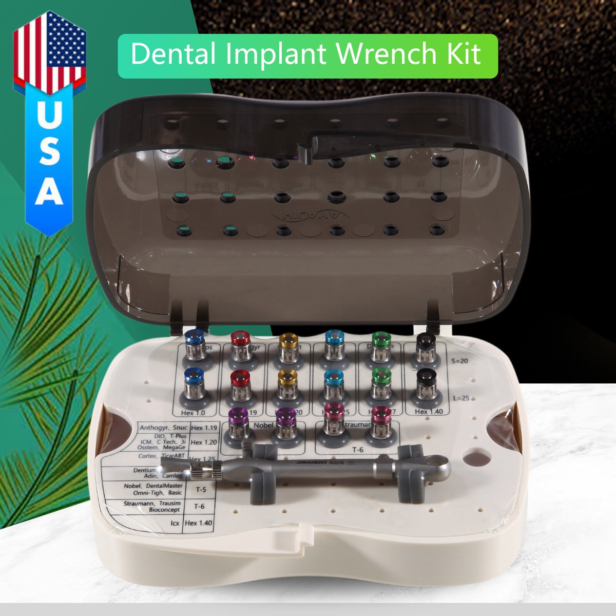 Dental Manual Implant Prosthetic Kit Hand Torque Driver Universal