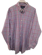 Ralph Lauren Men's Shirt Long Sleeve Classic Fit Plaid Size 16 1/2 L Button