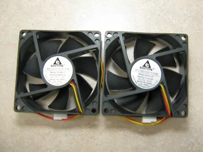 2x 12V 80mm x 80mm x 25mm 3 pin Cooling Fan for PC Case, Power Supply Gdt8025S