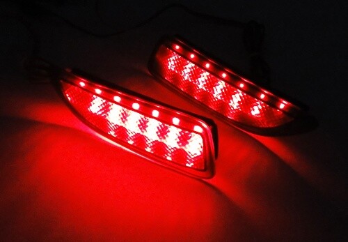 2x Smoke Lens LED Bumper Reflector Brake Light For 2011-2013 Lexus CT200h Toyota Corolla 