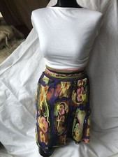 Oilily Skirt Silk Blend Floral Lined Full Ladies Skirt Size 36 / SZ 4/6 Boho