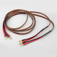 Pair HiFi Audio Gold Plated Speaker Cable 4N OFC Pure Copper with Banana Plug