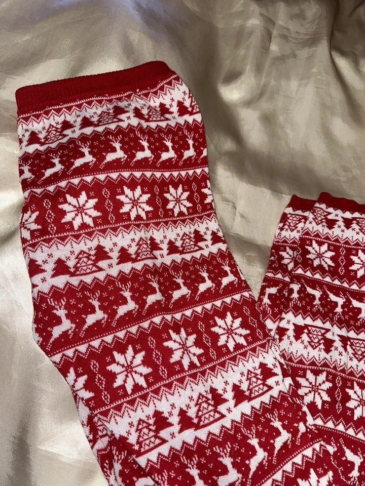 Mossimo Mujer Junior Leggings al Tobillo Talla XL Rojo Estampado Nieve, Cálidos, Vacaciones Foto 2 de 4