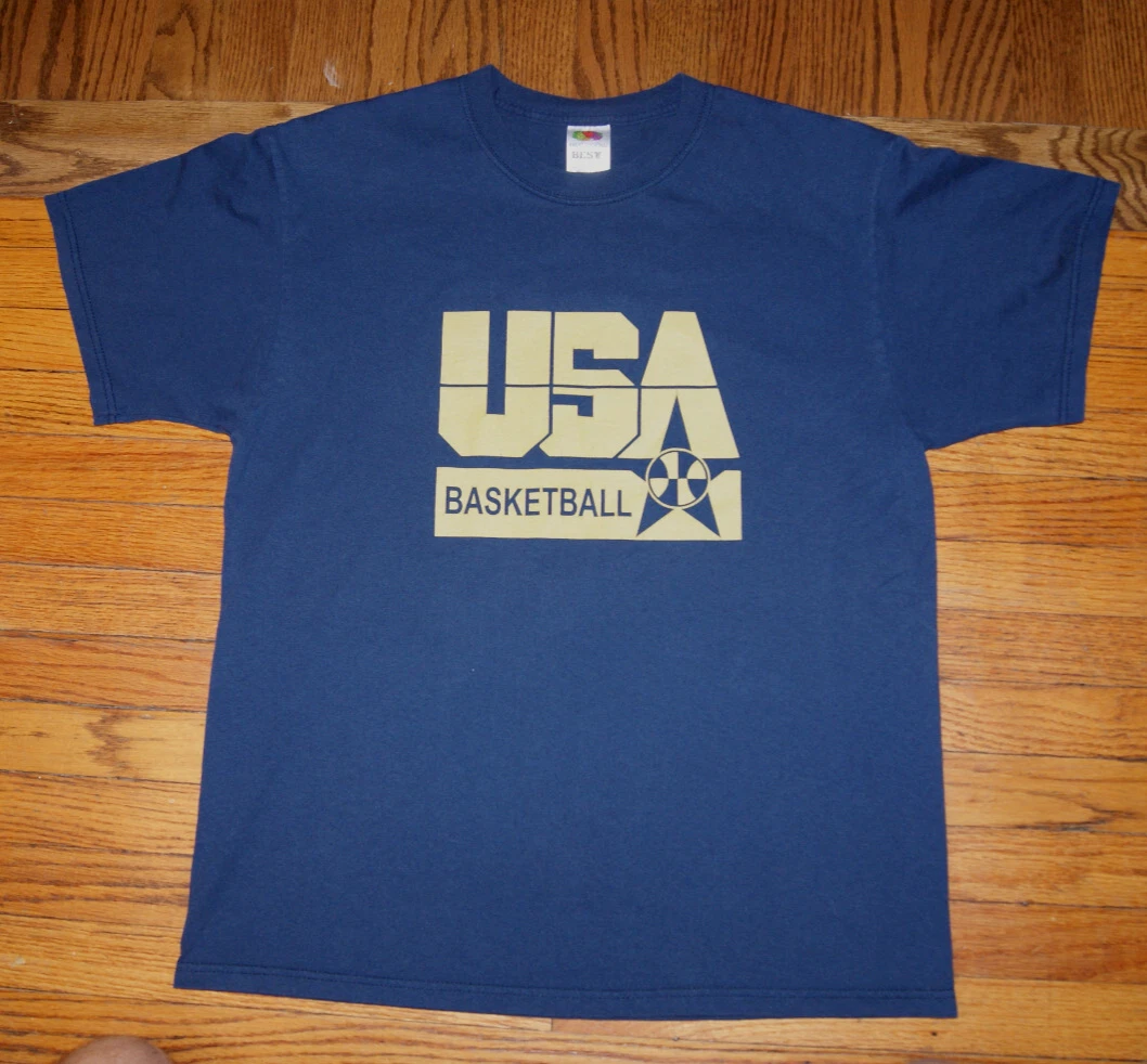 T-shirt Vintage USA Olympic Dream Team 1992 - Taille XL - Tournée Mondiale