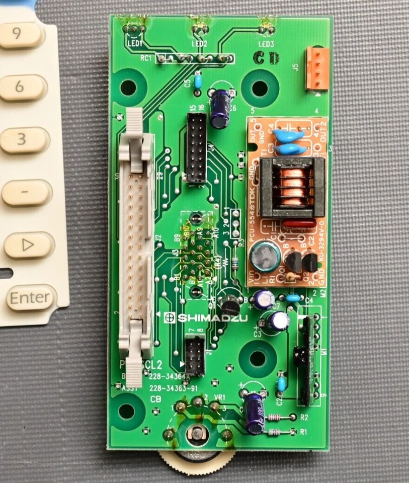 Shimadzu SCL-10A Front Panel Keypad PCBs & Buttons w/ TDK PCU-554 LCD Inverter - Image 2 of 4