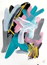 CORBELLIC MONOCHROMATIC 12X12 TREE BIRDS GALLERY INK PAINTING SIGNED ORIGINAL