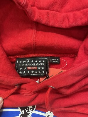 SUPREME HYSTERIC GLAMOUR パーカー Lレッド Supreme®/HYSTERIC GLAMOUR Thermal Lined Zip Up Hooded