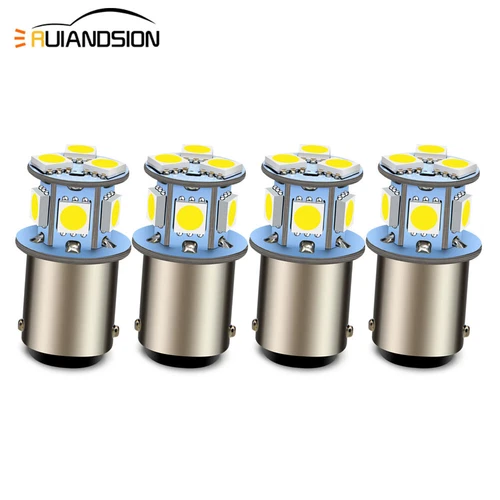 4X 6 VOLT 5050 SMD BA15D GLOBE SIDE INDICATOR TURN SIGNAL LED BULB Straight Pins