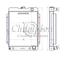 AL Champion 3 Row Radiator Lower Passenger for 1961 - 1967 Ford Econoline