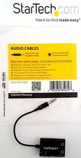 Image of StarTech MUY1MFFADP Black Slim Mini Jack Headphone Splitter Adapter Ipod Iphone