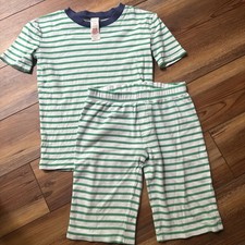 Mini Boden Pajamas Size 11 Green Stripes