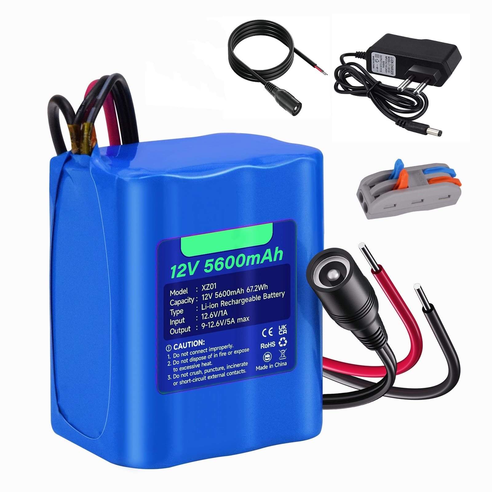 Batteria 12V 5600mAh CITYORK Li-ion per Monitor e CCTV Professionale