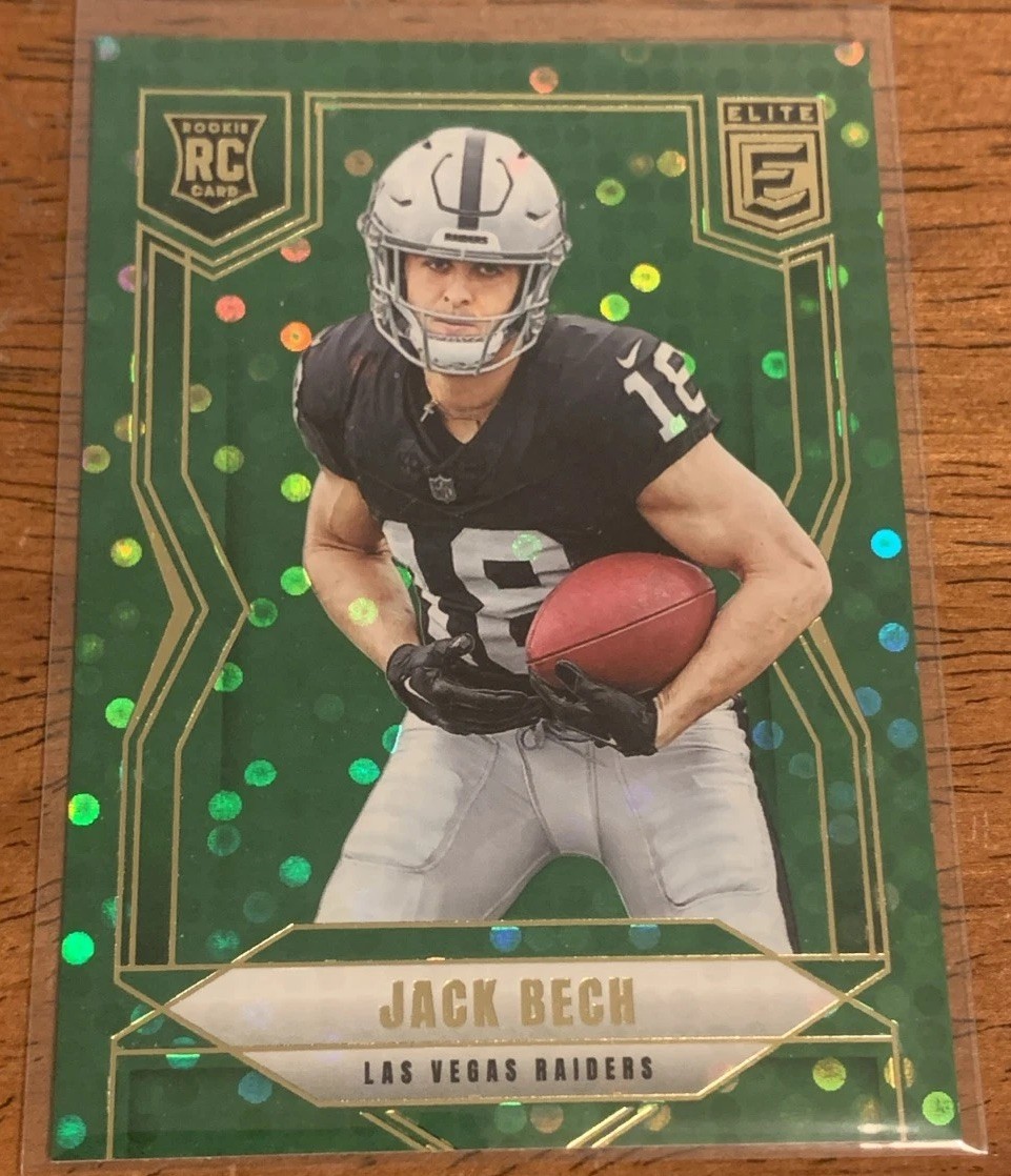 2025 Panini Donruss Elite Jack Bech RC #177 Green Disco Las Vegas Raiders