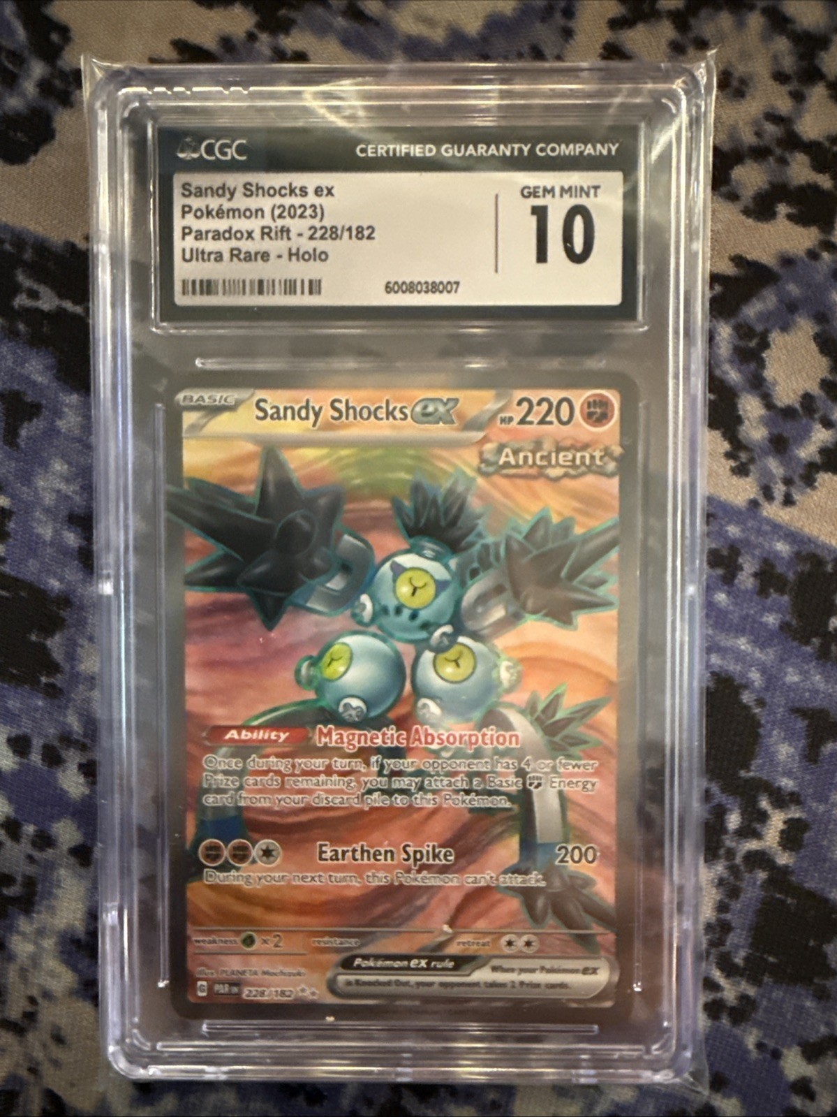 CGC 10 Sandy Shocks EX 228/182 Paradox Rift Full Art Ultra Rare Pokemon Card