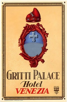 Gritti Palace Hotel Venezia Poster - Italian Design 1930s    24x36  - Rare