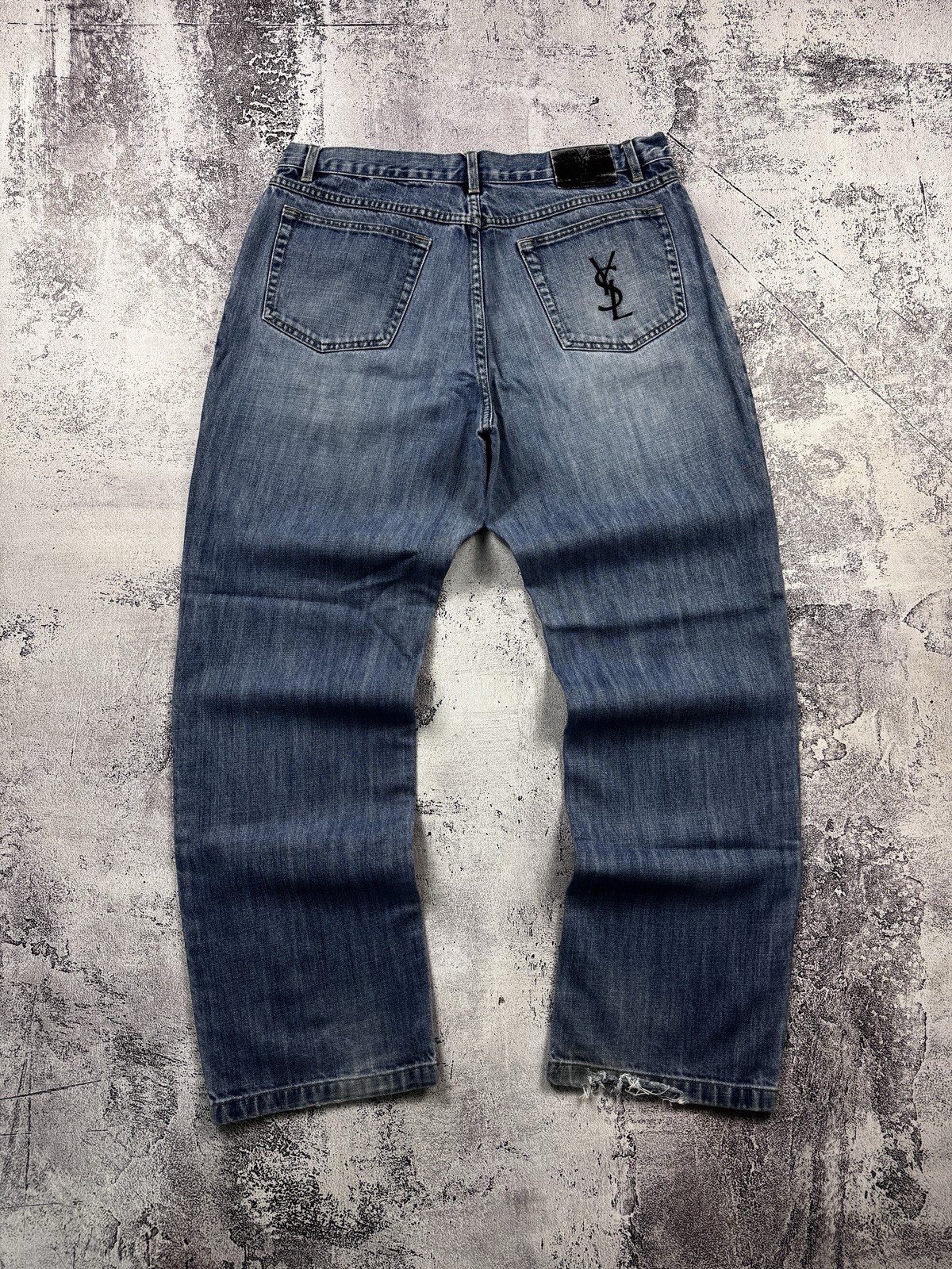 Jeans vintage Yves Saint Laurent YSL grande logo uomo taglia 36x32