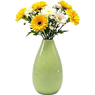 Kleine Keramikvase, 10,4 cm, Mini-Blumenvase, dekorativer Blumenhalter, grün
