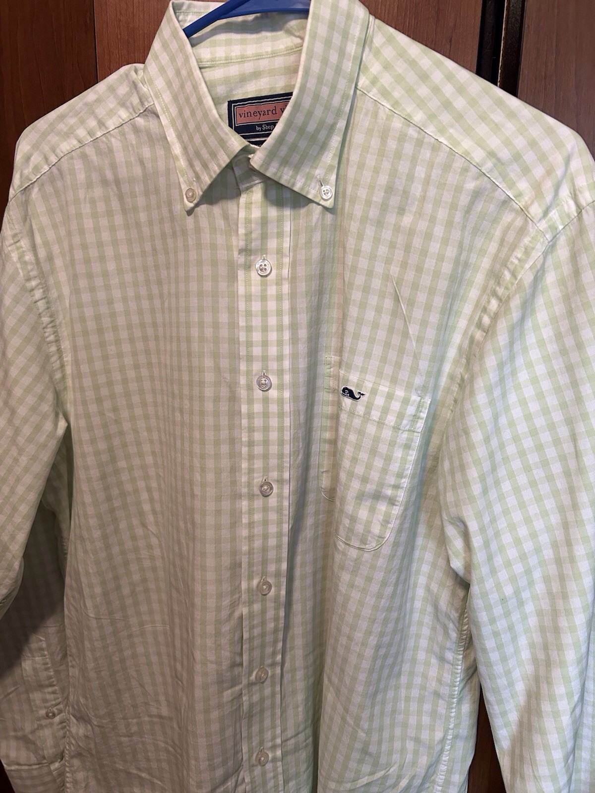 Vineyard Vines Green Checked Button Front Shirt M - image 1