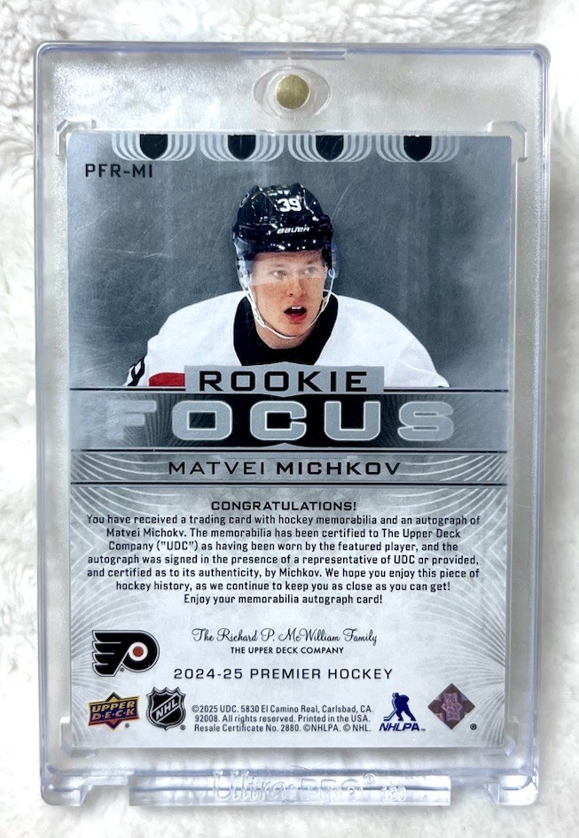 2024-25 Upper Deck Premier - Matvei Michkov Rookie Focus /25 Patch Auto ...