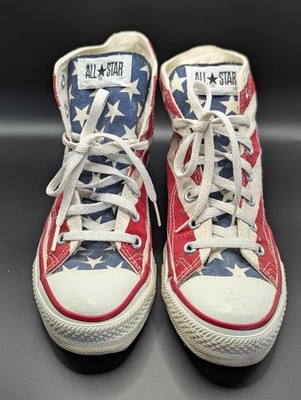 Converse Chuck Taylor Shoes American Flag Women's 5 Men s 3 High Top Patriotic