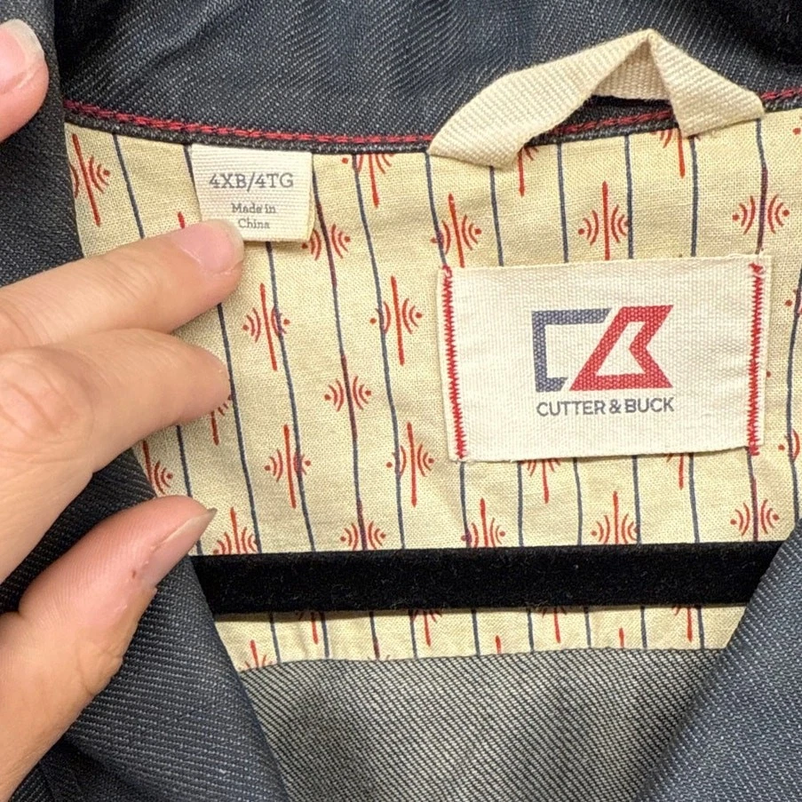 Cutter & Buck Denim 4 Big Tall XL Jacket Lumberjack Cotton - Image 2 of 4